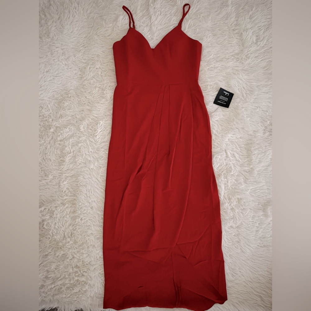 Lulus Women’s Reinette Red Midi Dress Size S NWT